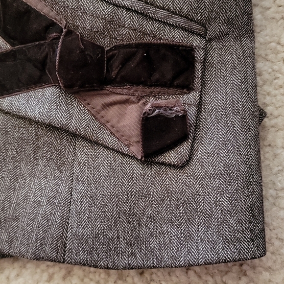 BCBGMaxAzria | Brown Ribbon Detail Blazer Size Small - Picture 6 of 6